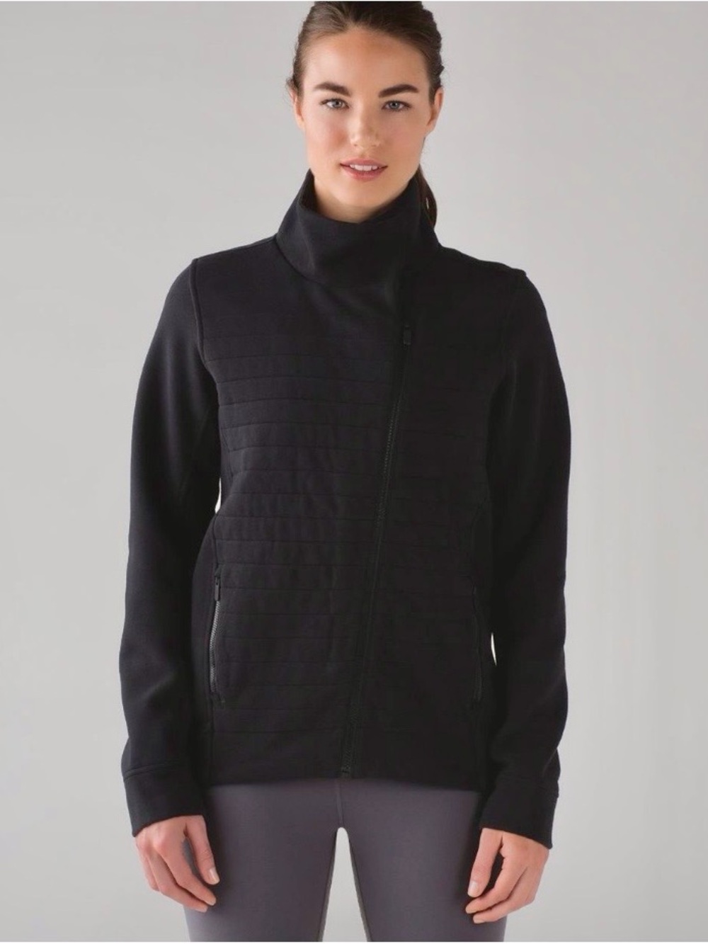 LULULEMON Womens BE TRUE Quilted Asymmetrical Zip Jacket